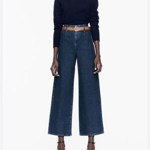 Zara Wide-Leg Cropped Denim Trouser